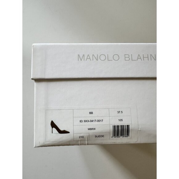 Manolo Blahnik BB 105 Suede Heels Brown - Picture 4 of 8